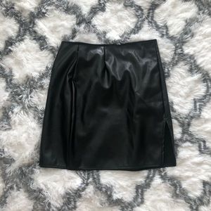 black pleather skirt